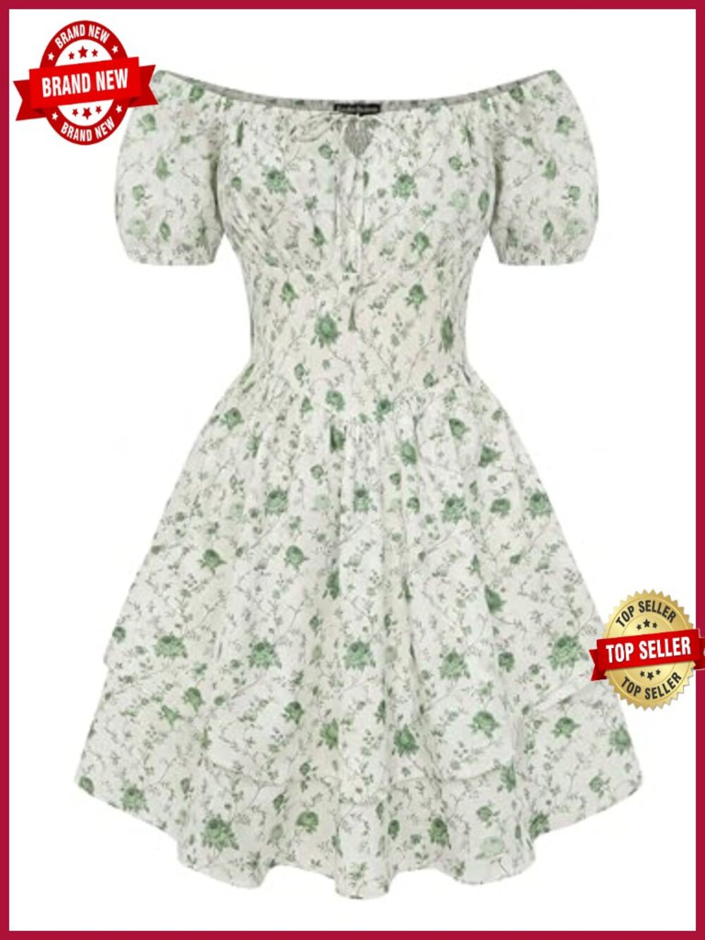 Floral Corset Dress for Women Square Neck Mini Sundress with Pockets